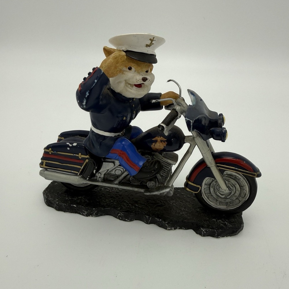 Vintage Hamilton Collection USMC Devil Dogs Biker A Breed Apart Figurine 6346A